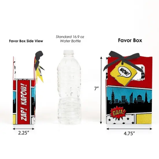Big Dot of Happiness Bam Superhero - Baby Shower or Birthday Party Favor Boxes - Set of 12 {3}
