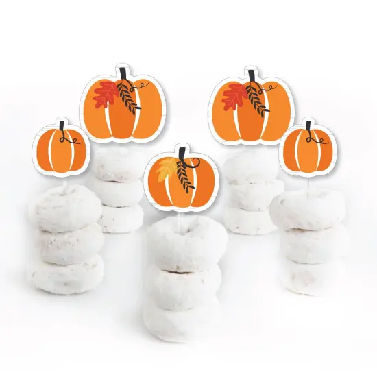 Big Dot of Happiness Fall Pumpkin - Dessert Cupcake Toppers - Halloween or Thanksgiving Party Clear Treat Picks - Set of 24 {3}