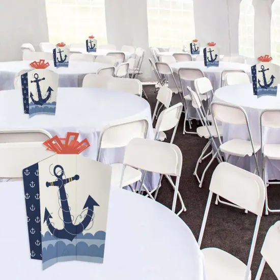 Big Dot of Happiness Ahoy - Nautical - Table Decorations - Baby Shower or Birthday Party Fold and Flare Centerpieces - 10 Count {6}