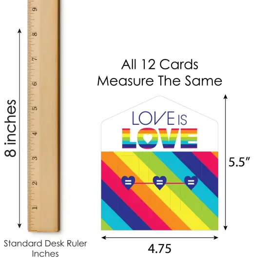 Big Dot of Happiness Love is Love - Pride - Rainbow Party Game Pickle Cards - Pull Tabs 3-in-a-Row - Set of 12 {7}