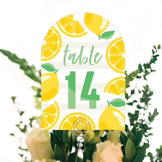 Big Dot of Happiness So Fresh - Lemon - Citrus Lemonade Party Double-Sided 5 x 7 inches Cards - Table Numbers - 1-20 {6}