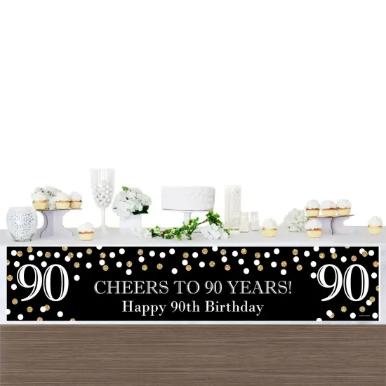 Big Dot of Happiness Adult 90th Birthday - Gold - Happy Birthday Decorations Party Banner {4}