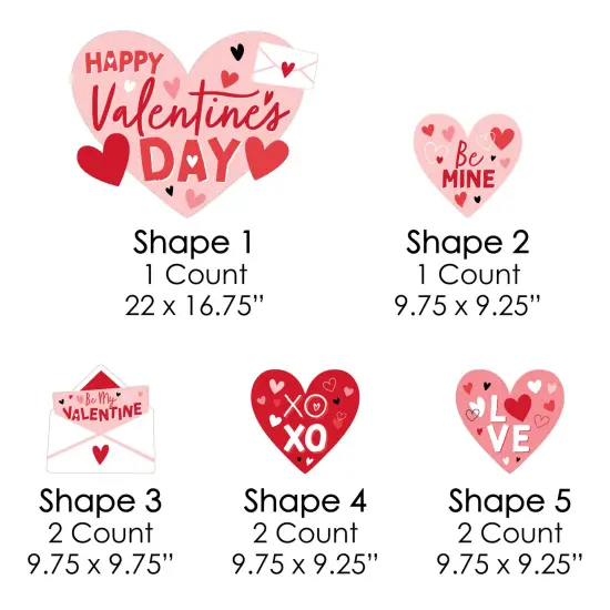 Big Dot of Happiness Happy Valentine's Day - Yard Sign and Outdoor Lawn Decorations - Valentine Hearts Party Yard Signs - Set of 8 {7}