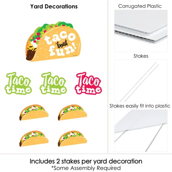 Big Dot of Happiness Taco 'Bout Fun - Yard Sign and Outdoor Lawn Decorations - Fiesta Yard Signs - Set of 8 {6}