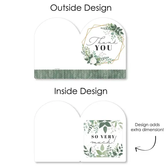 Big Dot of Happiness Boho Botanical - Greenery Thank You Giant Greeting Card - Big Shaped Jumborific Card - 16.5 x 22 inches {7}