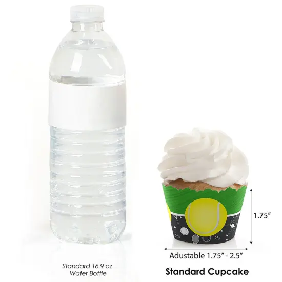 Big Dot of Happiness You Got Served - Tennis - Baby Shower or Tennis Ball Birthday Party Decorations - Party Cupcake Wrappers - Set of 12 {4}