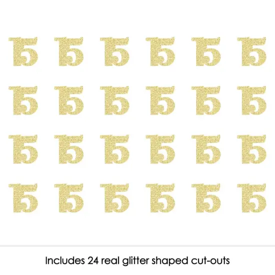 Big Dot of Happiness Gold Glitter 15 - No-Mess Real Gold Glitter Cut-Out Numbers - 15th Birthday Party Confetti - Set of 24 {3}