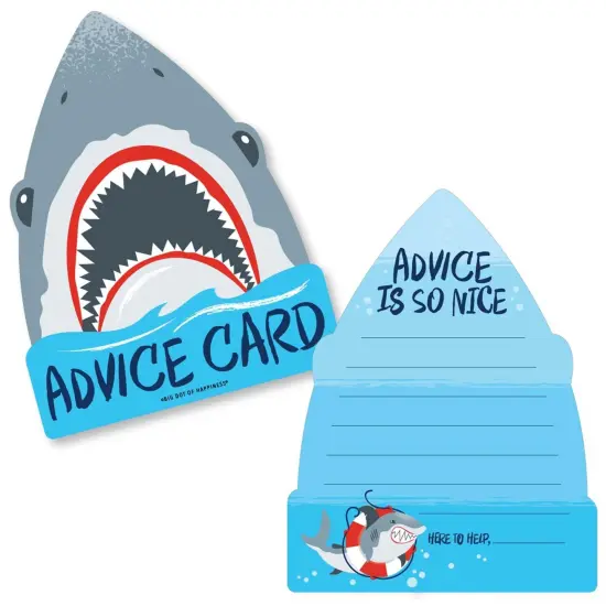 Big Dot of Happiness Shark Zone - Wish Card Jawsome Shark Baby Shower Activities - Shaped Advice Cards Game - Set of 20 {1}