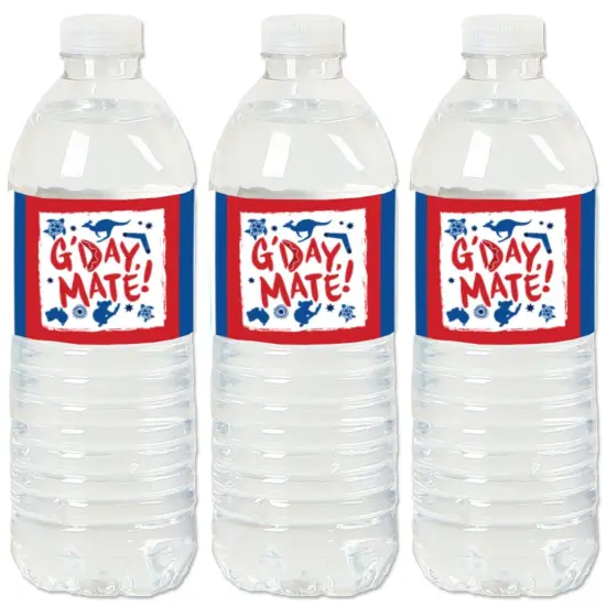 Big Dot of Happiness Australia Day - G'Day Mate Aussie Party Water Bottle Sticker Labels - Set of 20 {1}