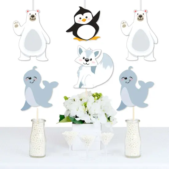 Big Dot of Happiness Arctic Polar Animals - Polar Bear Seal Penguin & Arctic Fox Decor DIY Winter Baby Shower or Birthday Party Essentials - Set of 20 {1}
