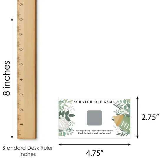 Big Dot of Happiness Boho Botanical Baby - Greenery Baby Shower Game Scratch Off Cards - 22 Count {7}
