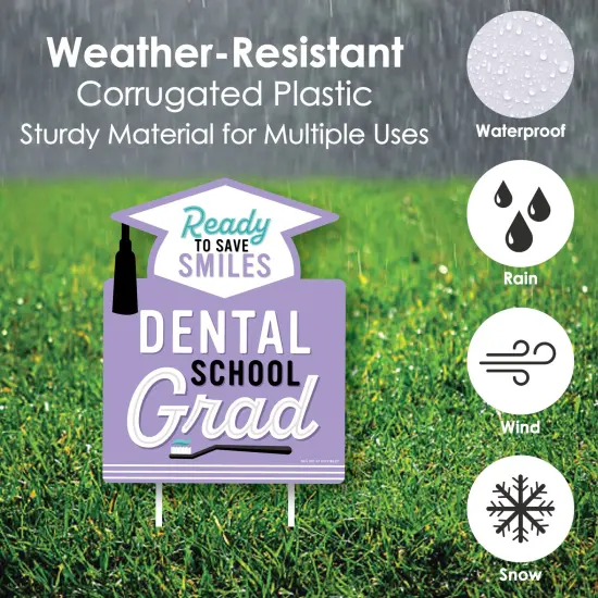 Big Dot of Happiness Dental School Grad - Outdoor Lawn Sign - Dentistry and Hygienist Graduation Party Yard Sign - 1 Piece {4}