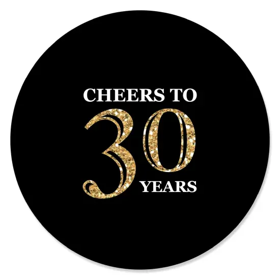 Big Dot of Happiness Adult 30th Birthday - Gold - Birthday Party Circle Sticker Labels - 24 Count {1}
