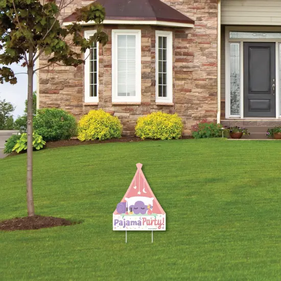 Big Dot of Happiness Pajama Slumber Party - Outdoor Lawn Sign - Girls Sleepover Birthday Party Yard Sign - 1 Piece {4}