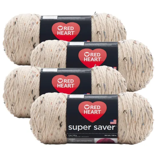 (Pack of 4) Red Heart Super Saver Yarn-Buff Fleck {1}