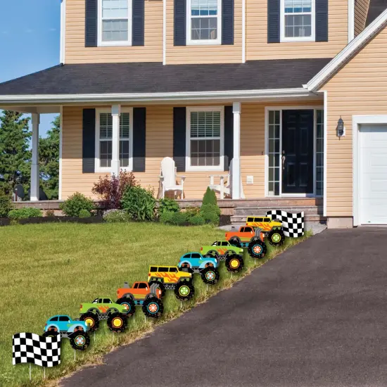 Big Dot of Happiness Smash and Crash - Monster Truck - Lawn Decorations - Outdoor Boy Birthday Party Yard Decorations - 10 Piece {4}