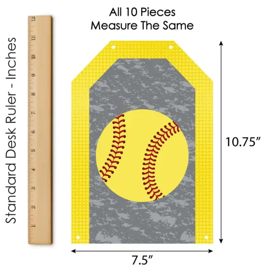 Big Dot of Happiness Grand Slam - Fastpitch Softball - Hanging Vertical Paper Door Banners - Birthday Party or Baby Shower Wall Kit -Indoor Door Decor {7}