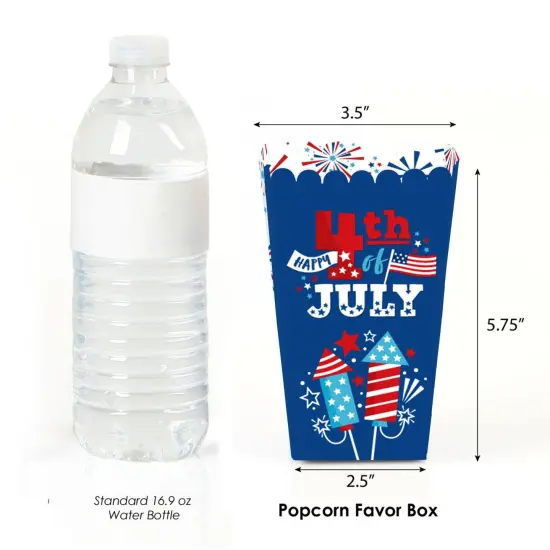 Big Dot of Happiness Firecracker 4th of July - Red, White and Royal Blue Party Favor Popcorn Treat Boxes - Set of 12 {3}