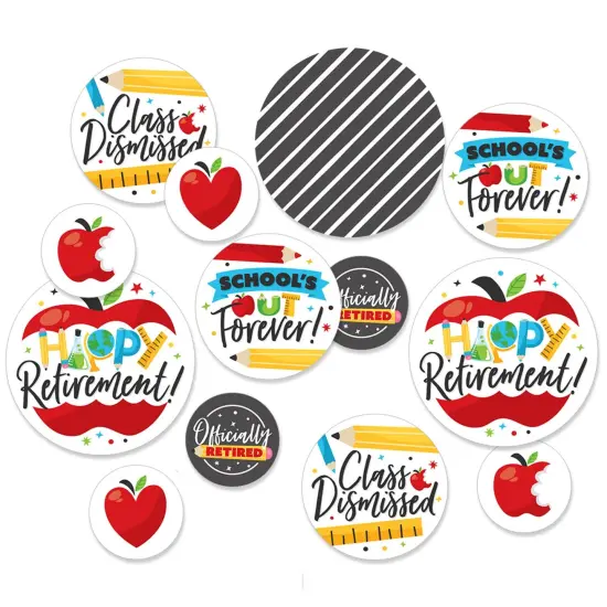 Big Dot of Happiness Teacher Retirement - Happy Retirement Party Giant Circle Confetti - Party Decorations - Large Confetti 27 Count {1}