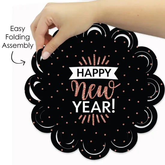 Big Dot of Happiness Rose Gold Happy New Year - New Years Eve Party Round Table Decorations - Paper Chargers - Place Setting For 12 {6}