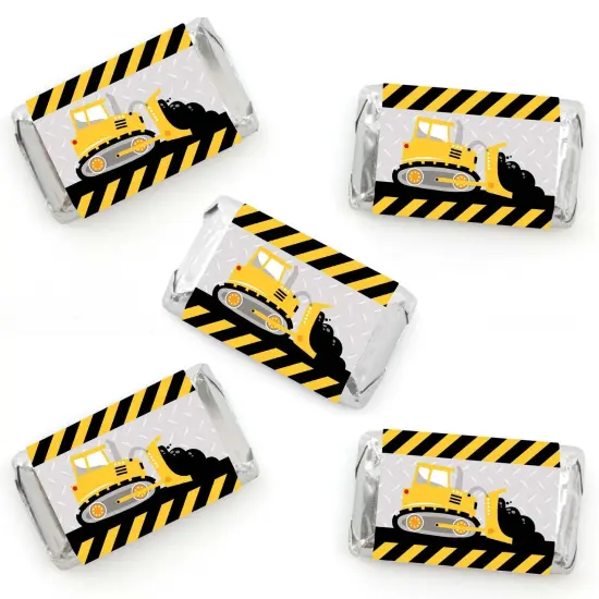 Big Dot of Happiness Dig It - Construction Party Zone - Mini Candy Bar Wrapper Stickers - Baby Shower or Birthday Party Small Favors - 40 Count {1}