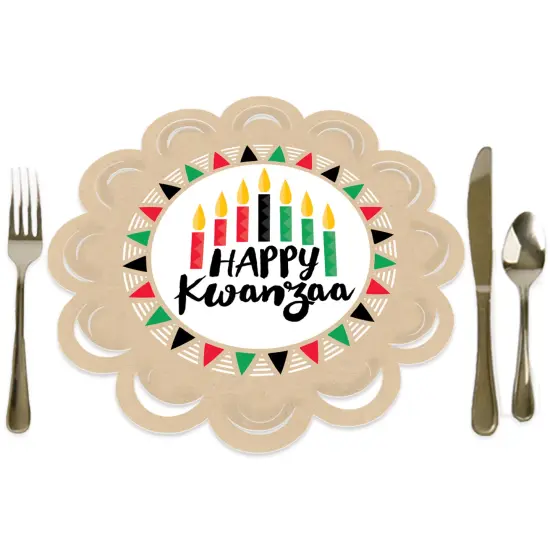 Big Dot of Happiness Happy Kwanzaa Heritage Holiday Party Round Table Decorations - Paper Chargers - Place Setting For 12 {1}