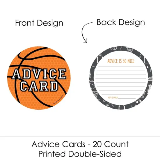 Big Dot of Happiness Nothin' But Net - Basketball - Wish Card Baby Shower Activities - Shaped Advice Cards Game - Set of 20 {4}