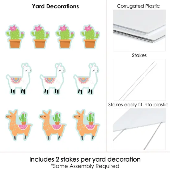 Big Dot of Happiness Whole Llama Fun - Lawn Decorations - Outdoor Llama Fiesta Baby Shower or Birthday Party Yard Decorations - 10 Piece {7}