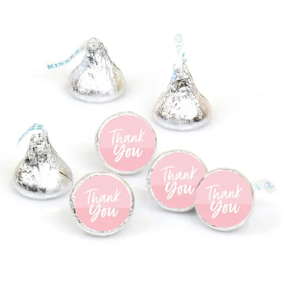 Big Dot of Happiness Pink Elegantly Simple - Guest Party Favors Round Candy Sticker Favors - Labels Fits Chocolate Candy (1 sheet of 108) {1}