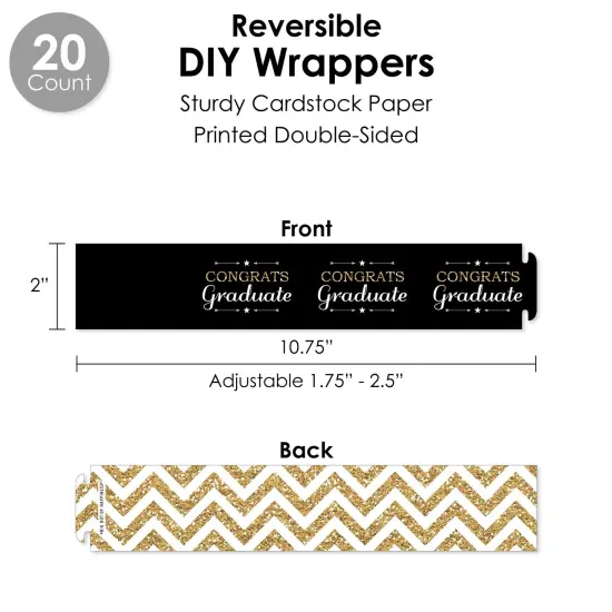 Big Dot of Happiness Tassel Worth The Hassle - Gold - Graduation Party Favors and Cupcake Kit - Fabulous Favor Party Pack - 100 Pieces {4}