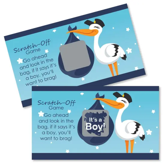 Big Dot of Happiness Boy Special Delivery - Blue It's a Boy Stork Baby Shower Game Scratch Off Cards - 22 Count {1}