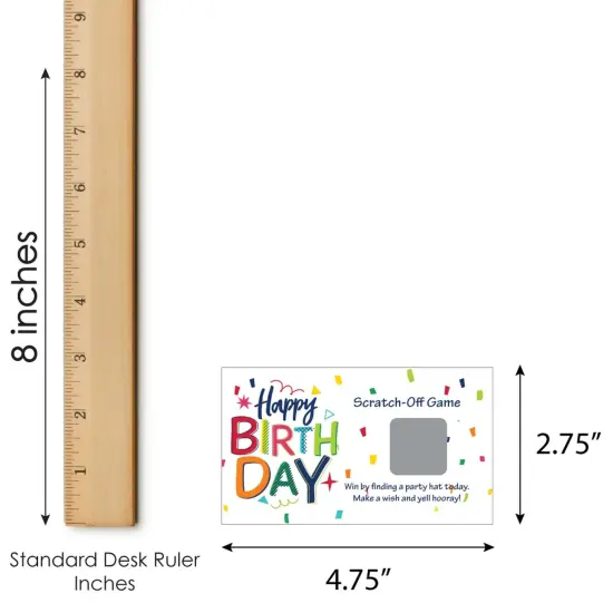 Big Dot of Happiness Cheerful Happy Birthday - Colorful Birthday Party Game Scratch Off Cards - 22 Count {7}