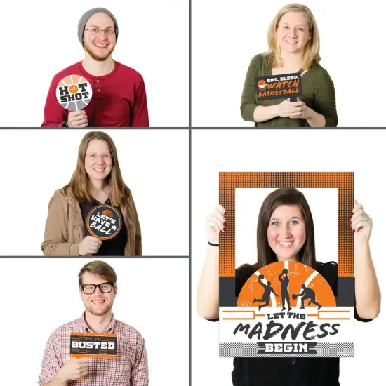 Big Dot of Happiness Basketball - Let The Madness Begin - College Basketball Party Photo Booth Picture Frame & Props - Printed on Sturdy Material {3}