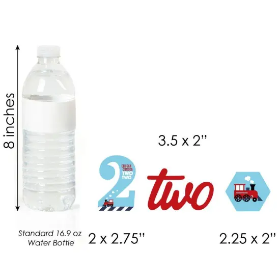 Big Dot of Happiness 2nd Birthday Railroad Party Crossing - DIY Shaped Steam Train Second Birthday Party Cut-Outs - 24 Count {6}