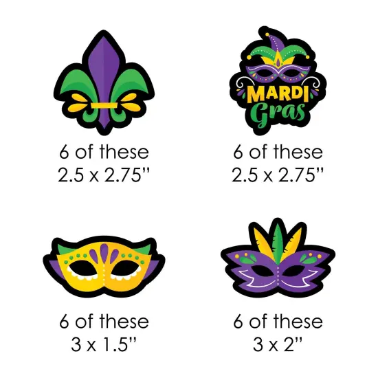 Big Dot of Happiness Colorful Mardi Gras Mask - DIY Shaped Masquerade Party Cut-Outs - 24 Count {4}