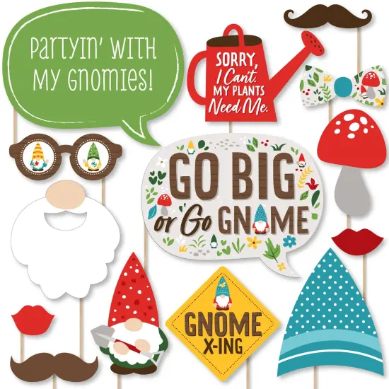 Big Dot of Happiness Garden Gnomes - Forest Gnome Party Photo Booth Props Kit - 20 Count {1}