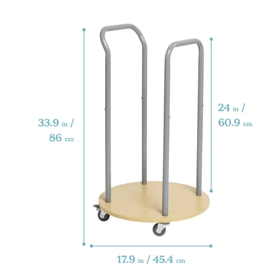 Mobile Storage Cart and 12 Round Floor Cushions with Handle, Classroom Flexible Seating Contemporary {3}