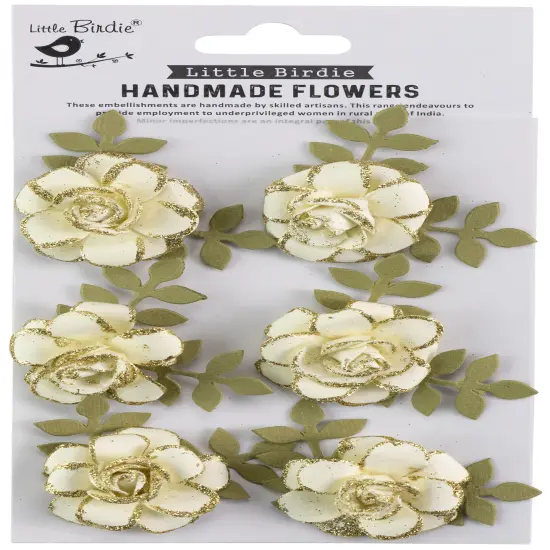 Little Birdie Pixie Rose Paper Flowers 6/Pkg {1}