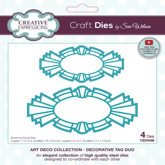 Creative Expressions Craft Dies By Sue Wilson-Art Deco Decorative Tag Duo {1}