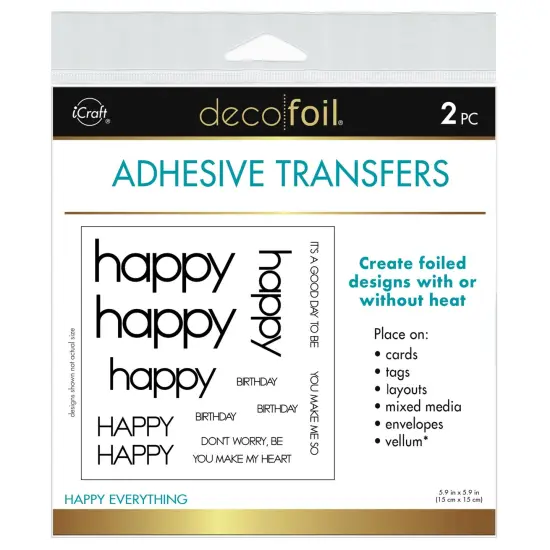 Deco Foil Adhesive Transfer Sheets 5.9" x 5.9"-Happy Everything {1}