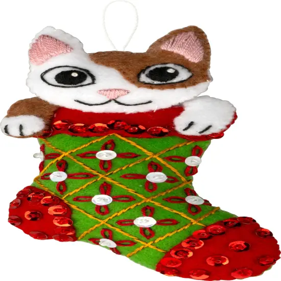 Bucilla Felt Ornaments Applique Kit Set Of 6-Paws & Whiskers {4}