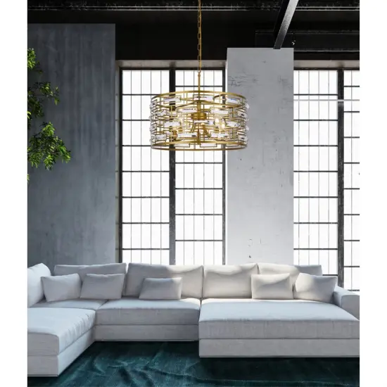 Kennedy 24 inch pendant in brass {2}
