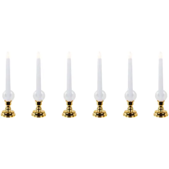 Northlight Single Light Window Candles with Remote and Timer - 10" - White - Set of 6 {3}
