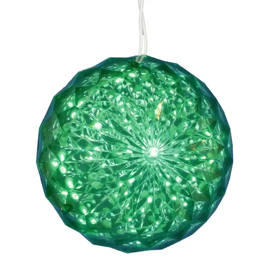 30Lt x 6" LED Green Crystal Ball Outdoor {1}