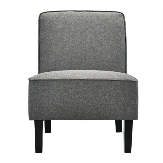 Modern Arm-less Accent Chair with Rubber Wood Legs Grey {6}