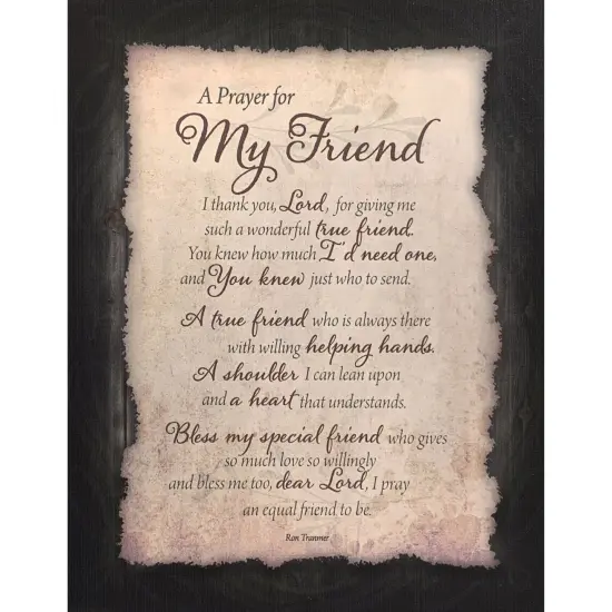 Dexsa Prayer For My Friend Timberland Wood Plaque 11.75" x 15" {1}