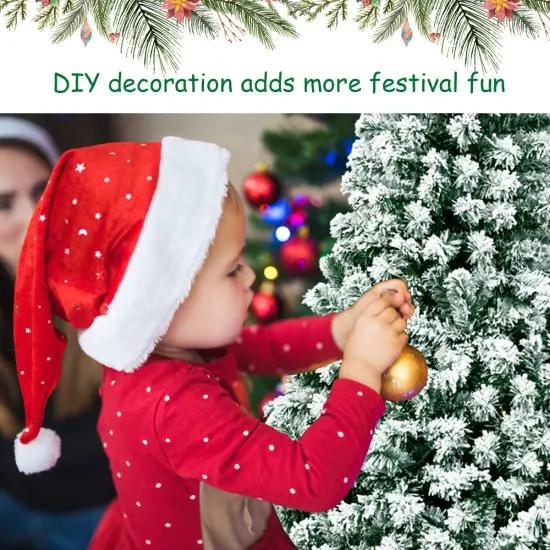 6 Feet Pre-Lit Premium Snow Flocked Hinged Artificial Christmas Tree {2}