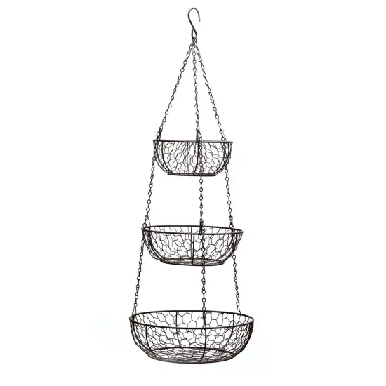 RSVP International Chicken Wire Hanging Basket - Bronze {1}