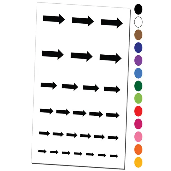 Bold Arrow Pointing Right Left Temporary Tattoo Water Resistant Fake Body Art Set Collection Yellow {1}