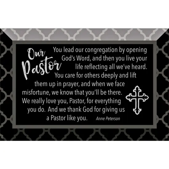Dexsa Our Pastor Glass Plaque with Easel 4 inches x 6 inches {1}